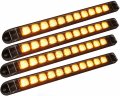 4 Sparkling Amber Led 17 Identification Light Bar Emergency Turn Signal For Truck Trailer Rv 