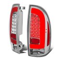 Auto Dynasty Full Led Tail Lights For 2005-2015 Toyota Tacoma 3d Bar Rear Brake Lamps Driver And Passenger Side Chrome Housing 