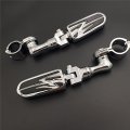 Smt-chrome Short Angled Adjustable Highway Peg Mounting Kit Lightning Footrest Compatible With V-star Roadstar Suzuki Boulevard