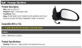 Right Passenger Side Power Mirror Paint To Match Without Heated Glass And Memory Compatible With 2000-2005 Buick Lesabre