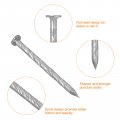 Uxcell 50pcs Fence Deck Nails 1 3 16 Inch 304 Stainless Steel Spiral Nail Shank Spikes For House Floor Repairing Wall