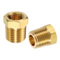 2pcs 1 4 Bspt Male X 8 Npt Female Brass Reducer Hex Bushing Threaded Pipe Fitting Adapter For Water Gas Oil Pipeline Systems 