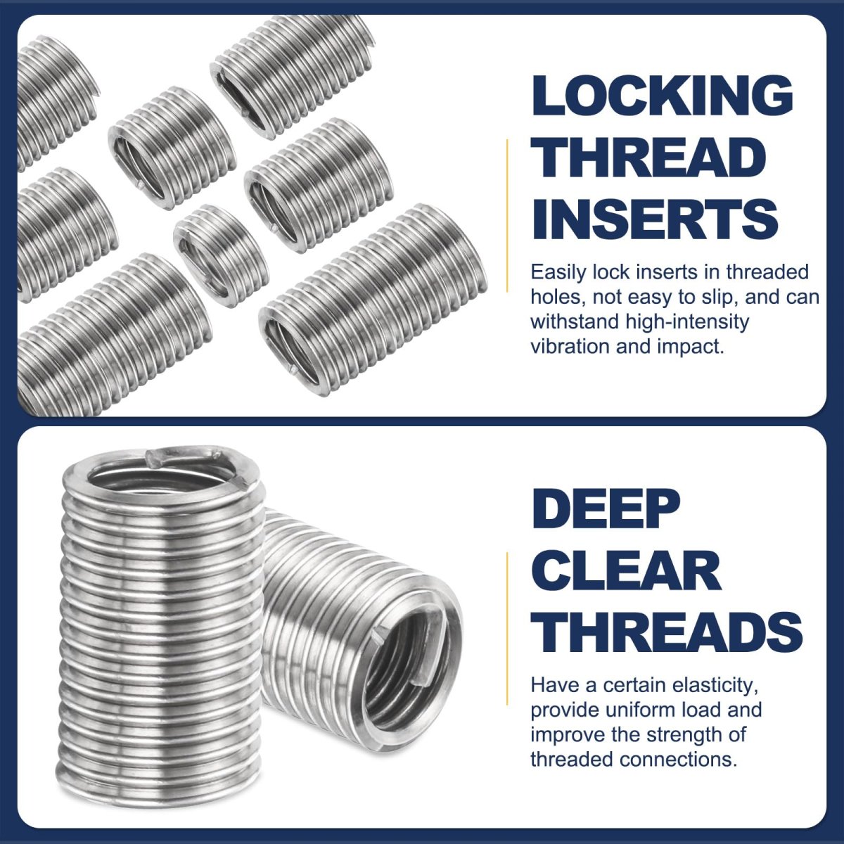 100pcs Wire Thread Insert Kit M6 X 1 1d-3d Metric 304 Stainless Steel Helical Inserts Coiled Repair Screw Threaded Sleeve