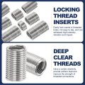 100pcs Wire Thread Insert Kit M6 X 1 1d-3d Metric 304 Stainless Steel Helical Inserts Coiled Repair Screw Threaded Sleeve