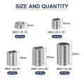 100pcs Wire Thread Insert Kit M6 X 1 1d-3d Metric 304 Stainless Steel Helical Inserts Coiled Repair Screw Threaded Sleeve