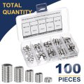 100pcs Wire Thread Insert Kit M6 X 1 1d-3d Metric 304 Stainless Steel Helical Inserts Coiled Repair Screw Threaded Sleeve
