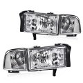 Pit66 Front Headlights Assembly Headlamps For Dodge Ram 1500 1994-2001 Fit 2500 3500 1994-2002 Clear Lens Chrome Housing