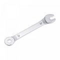 Uxcell Thin Combination Wrench With Offset 6-point End And Angled Open Metric Mirror-chrome Plated High Carbon Steel For