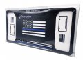 Police Flag Open Black License Plate Frame