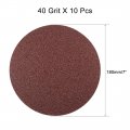 Uxcell 10pcs 7 Inch Hook And Loop Sanding Disc 40 Grits Flocking Sandpaper For Random Orbit Sander