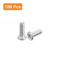 Uxcell M1 4-0 3 X 5mm 100pcs Flat Round Head Screws 304 Stainless Steel Phillips Drive Machine Hardware Fastener For Furniture