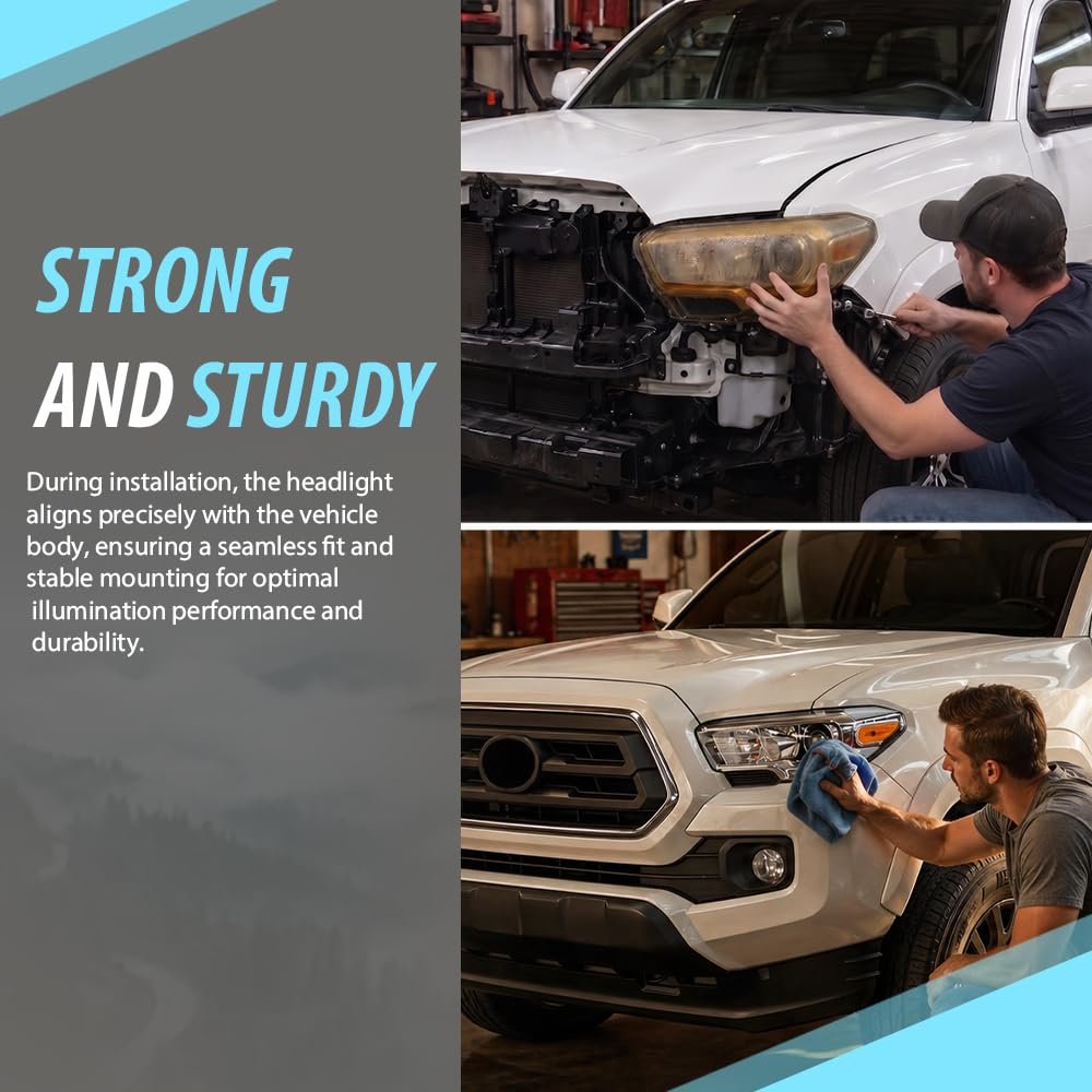 Headlight Assembly Left Driver Side For Toyota Tacoma 2016 2017 2018 Fits Models Without Factory Led Daytime Running Light
