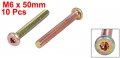 Uxcell M6 X 50mm Fully Thread Hex Socket Drive Flat Head Screws Bolts Fasteners 10pcs