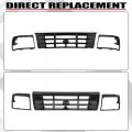 Hecasa Front Grille Headlight Bezel Compatible With 1992-1997 Ford Bronco F-150 F-250 Hd F-350 Replacement For Fo1200172
