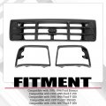 Hecasa Front Grille Headlight Bezel Compatible With 1992-1997 Ford Bronco F-150 F-250 Hd F-350 Replacement For Fo1200172
