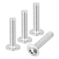 20pcs M8-1 25x35mm Flanged Button Head Socket Cap Screws 304 Stainless Steel Drive Fasteners Bolts Fully Thread Machine Silver 