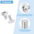20pcs M8-1 25x35mm Flanged Button Head Socket Cap Screws 304 Stainless Steel Drive Fasteners Bolts Fully Thread Machine Silver