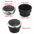 X Autohaux 4pcs 70mm Air Conditioning Deflector Outlet Side Roof Round Vent Ventilation For Car Rv Bus Black Silver Tone