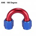 X Autohaux An6 180 Degree Female Swivel Coupler Fuel Oil Hose End Fitting Adapter For Car Blue Red
