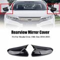 Rifoda For Civic Car Door Side Mirror Cover Trims Abs Material Honda 10th Gen 2016 2017 2018 2019 2020 2021-bright Black