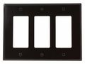 Leviton 80611 3-gang Decora Midway Size Smooth Plastic Wallplate Brown 