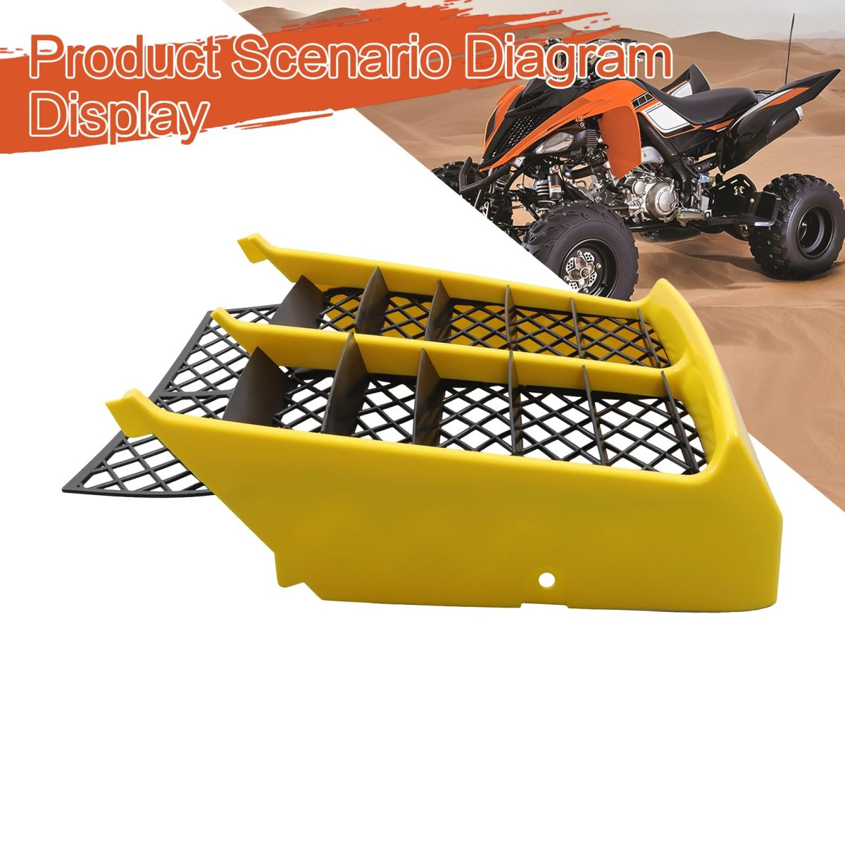 Yellow Oil Tank Side Cover And Radiator Replacement For Yamaha Banshee 350 1987-2006 2gu217115000