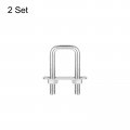 Uxcell Square U-bolts 2 Sets 32mm 1 26 Inner Width 60mm Length M8 304 Stainless Steel U Clamp Bolt With Nuts And Plates For