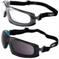 2 Pairs Of Global Vision Sunn Up Motorcycle Safety Goggles Ansi Z87 1 Scratch-resistant Anti-fog Gray Frame W Clear Lens Blue