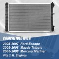 Auto Dynasty Dpi 13067 Factory Style 1-row Cooling Radiator Compatible With Ford Escape Mazda Tribute Mercury Mariner 2 3l