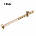 Uxcell M6x100mm Furniture Bolt Nut Set Hex Socket Screw 50mm Thread Length With Barrel Nuts For Beds Headboards Chairs 5 Sets