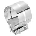 4 Exhaust Clamp 3 Stainless Steel Butt Joint Band Sleeve Coupler Pipe Repair Universal Widening For Od To 4 Id Mufflers Silver 