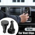 X Autohaux 10 Set Square Head Car Air Vent Clip With Plastic Slot Replacement Auto Conditioner Outlet Clips Black 40x24mm
