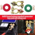 2x Solid Brass Battery Terminal Connector Top Post End Clamps Set Suitable For Heavy-duty Trucks Vans Cars Marine Boats
