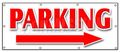 36 X96 Parking Right Arrow Banner Sign Lot Garage Valet Turn 