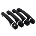 Set Of 4 Front Rear Left Driver And Right Passenger Side Black Plated Outer Outside Exterior Door Handle Covers 