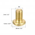 Uxcell Brass Machine Screws M3x5mm Phillips Pan Head Fastener Bolts For Furniture Office Equipment Electronics 20pcs