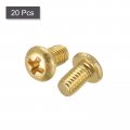 Uxcell Brass Machine Screws M3x5mm Phillips Pan Head Fastener Bolts For Furniture Office Equipment Electronics 20pcs
