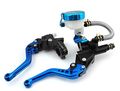 1 Pair Motor Motorcycle Cnc Billet Aluminum Extendable Folding Foldable Master Cylinder Front Brake Oil Fluid Reservoir Levers