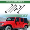 6pcs Front Suspension Kit Inner Outer Tie Rod End Sway Bar Link For Dodge Caliber 2007-2012 Jeep Compass 2007-2017 No K80258