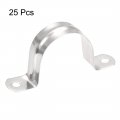 Uxcell 42mm 1 65 Rigid Pipe Strap 2 Holes Tube Straps 201 Stainless Steel Tension Clip Clamp 25pcs
