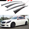 Jdm Vip Style Smoke Tinted Window Visor Rain Guard W Clips Chrome Trim Fits For 2007-2015 Infiniti G35 G25 G37 Q40 Sedan