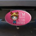 I M Wearing Clean Underwear Kawaii Chibi Pigtails Oval Tow Trailer Hitch Cover Plug Insert