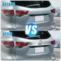 X Autohaux Car Rear Exterior Trunk Streamer Cover Trim Chrome Plated Abs Hatch Handle Decoration Protector Guard Plate For