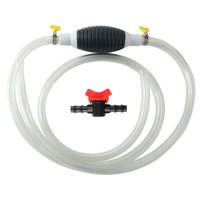 Manual Fuel Transfer Siphon Pump Portable High Flow Hand For Gas Oil Water Includes 2m Syphon Hose And 20mm Diameter Nozzle