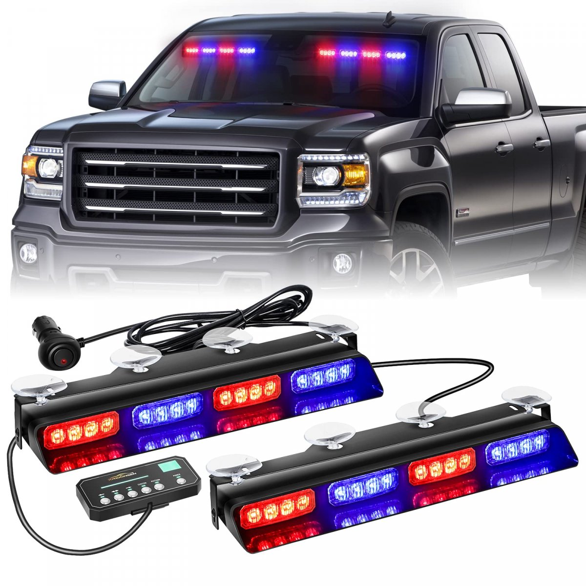 Xridonsen Emergency Strobe Dash Police Lights Safety Flashing Warning ...