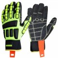 Gloves High-vis Green With Tpr Abrasion Resistant Palm Grkg4- Pvc Dots Enhanced Grip Glove Size Large Pair Of 1 