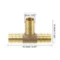 Uxcell 3 Set 12mm T Shape Hose Barb Barbed Tube Pipe Fitting Copper Connectors With Clamps