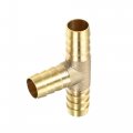 Uxcell 3 Set 12mm T Shape Hose Barb Barbed Tube Pipe Fitting Copper Connectors With Clamps