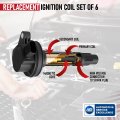 Ignition Coil Pack Set Of 6 Compatible With Ford Mercury Mazda Lincoln Vehicles 3 5l 7l V6 Edge F150 Explorer Mustang Taurus X