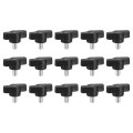 15pcs Clamping Screw Knob M5 X 10mm Metric Carbon Steel T Shaped Thumb Screws Handle For Quick Remove Hand Tightening 